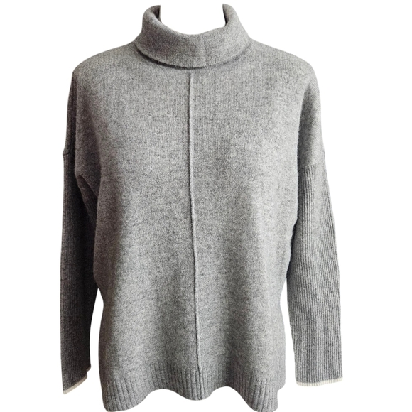 Lilla P Sz XS 100% Cashmere Ribbed Sleeve/Hem Turtleneck Sweater - Picture 1 of 10